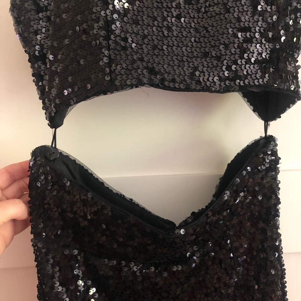 Aidan Mattox Sequin 2 Piece Gown - Picture 5 of 13